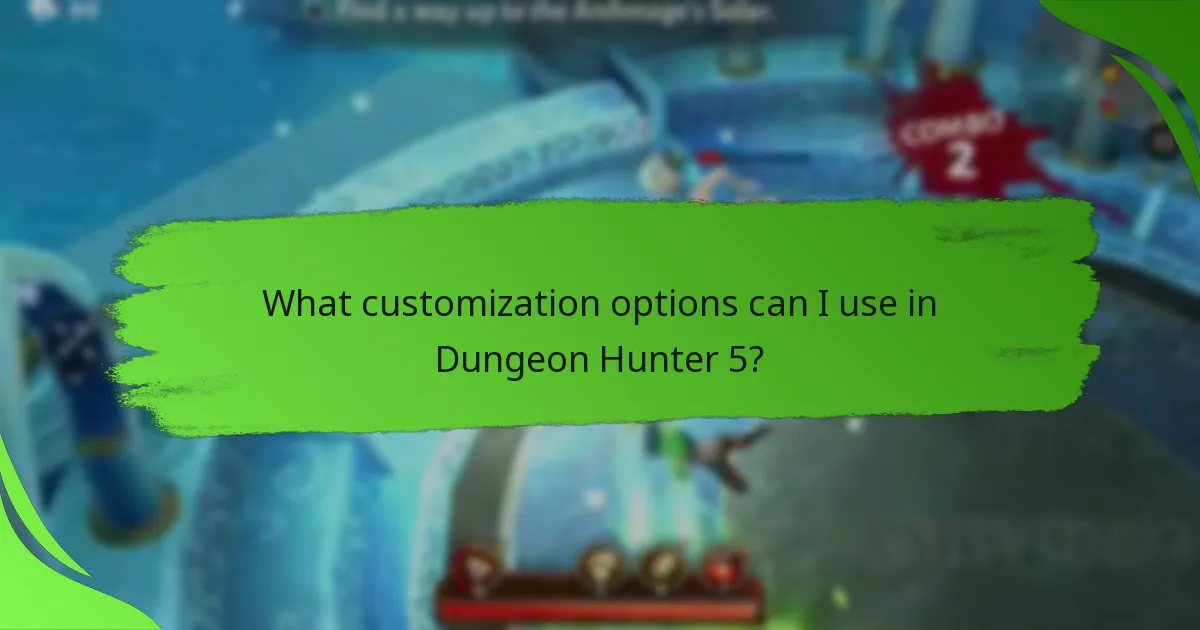 What customization options can I use in Dungeon Hunter 5?