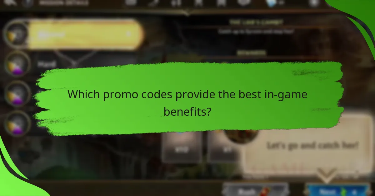 Which promo codes provide the best in-game benefits?